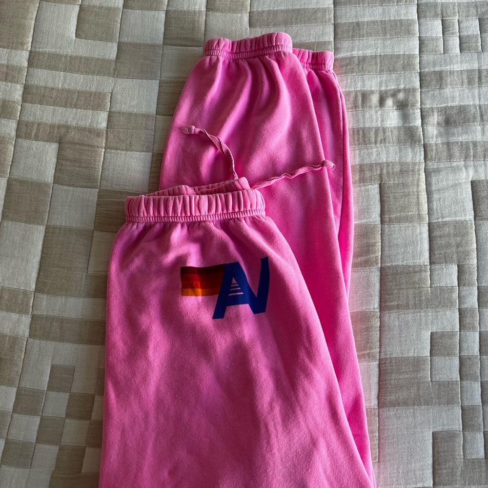 Pink aviator nation sweatpants